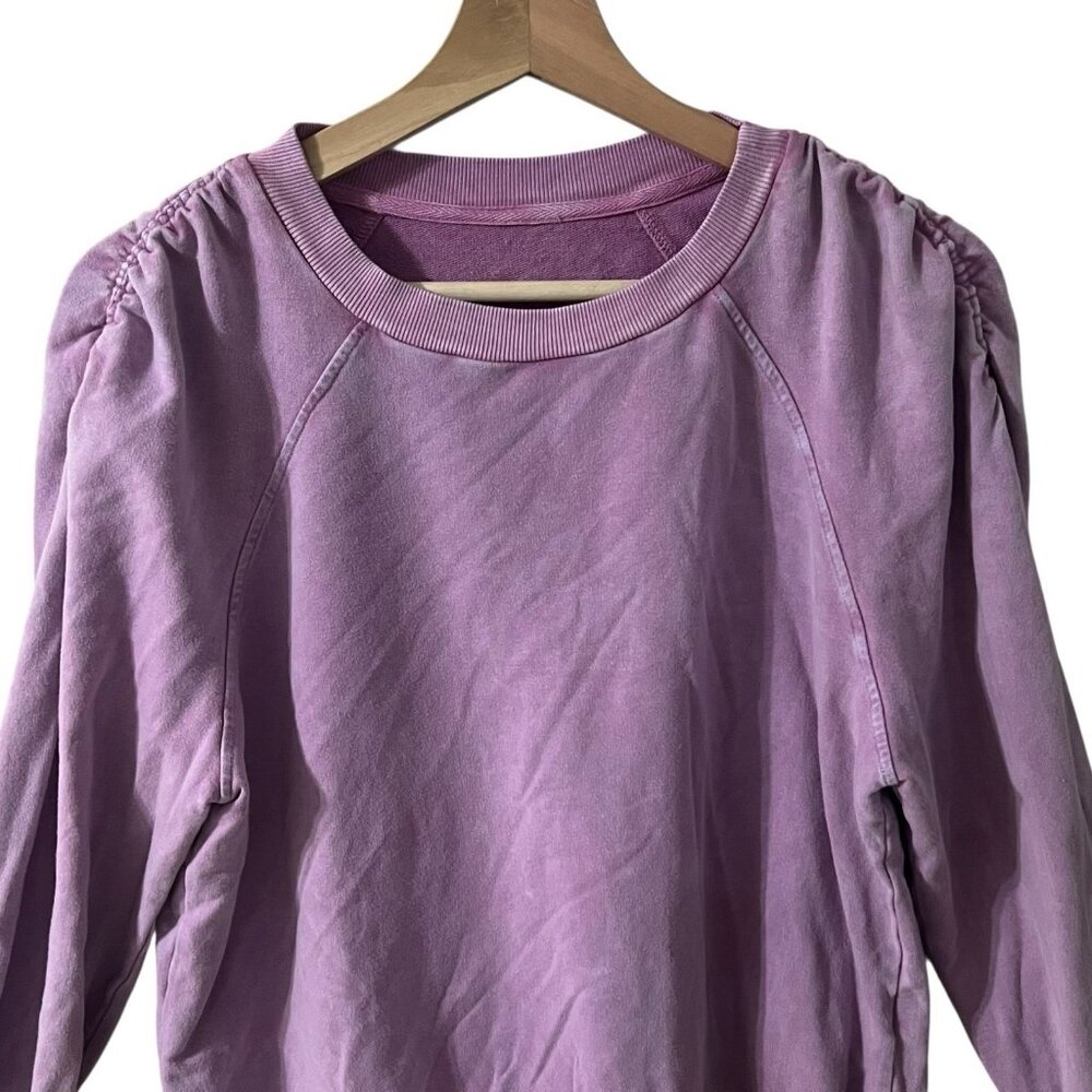 T.LA Ruched Sweatshirt Truly Madly Deeply Pink French Terry Burnout Garment Dyed - Picture 7 of 16